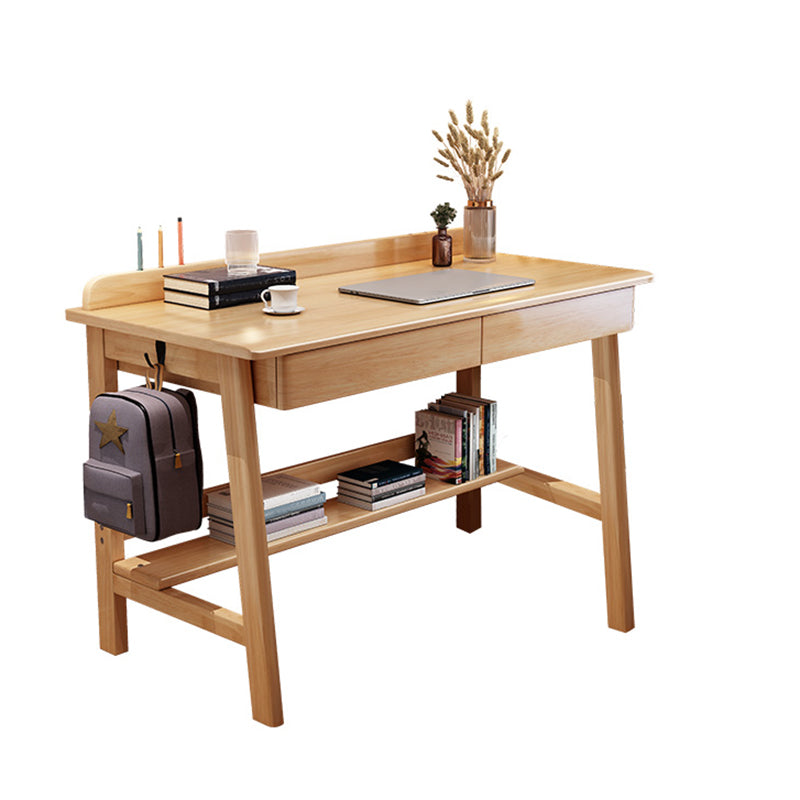 Rectangular Shaped Home Working Table Wood Writing Desk in Brown/White/Natural