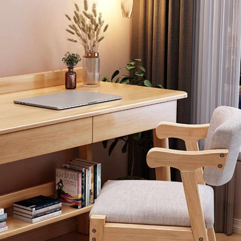 Rectangular Shaped Home Working Table Wood Writing Desk in Brown/White/Natural