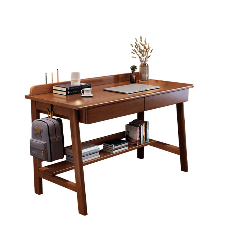 Rectangular Shaped Home Working Table Wood Writing Desk in Brown/White/Natural