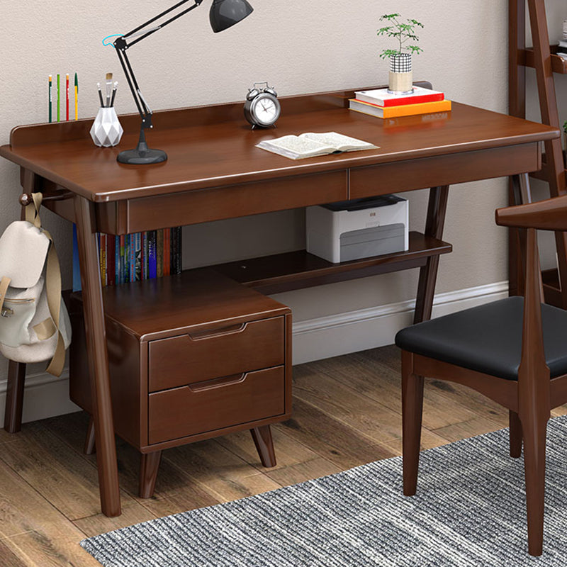 Rectangular Shaped Home Working Table Wood Writing Desk in Brown/Natural