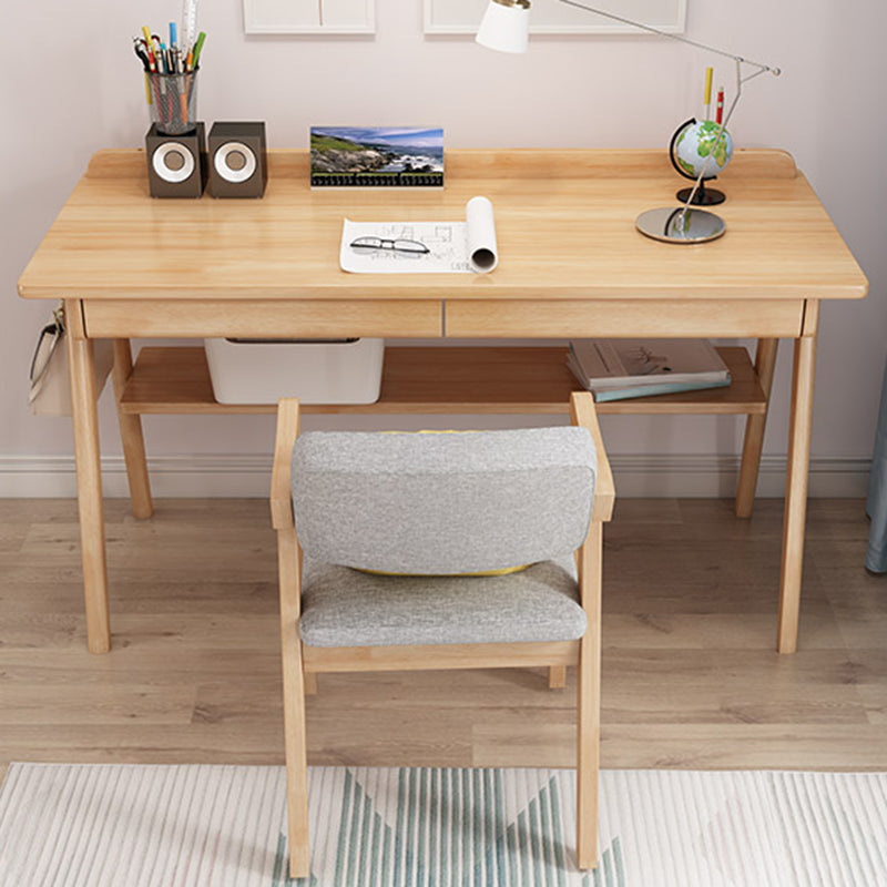 Rectangular Shaped Home Working Table Wood Writing Desk in Brown/Natural