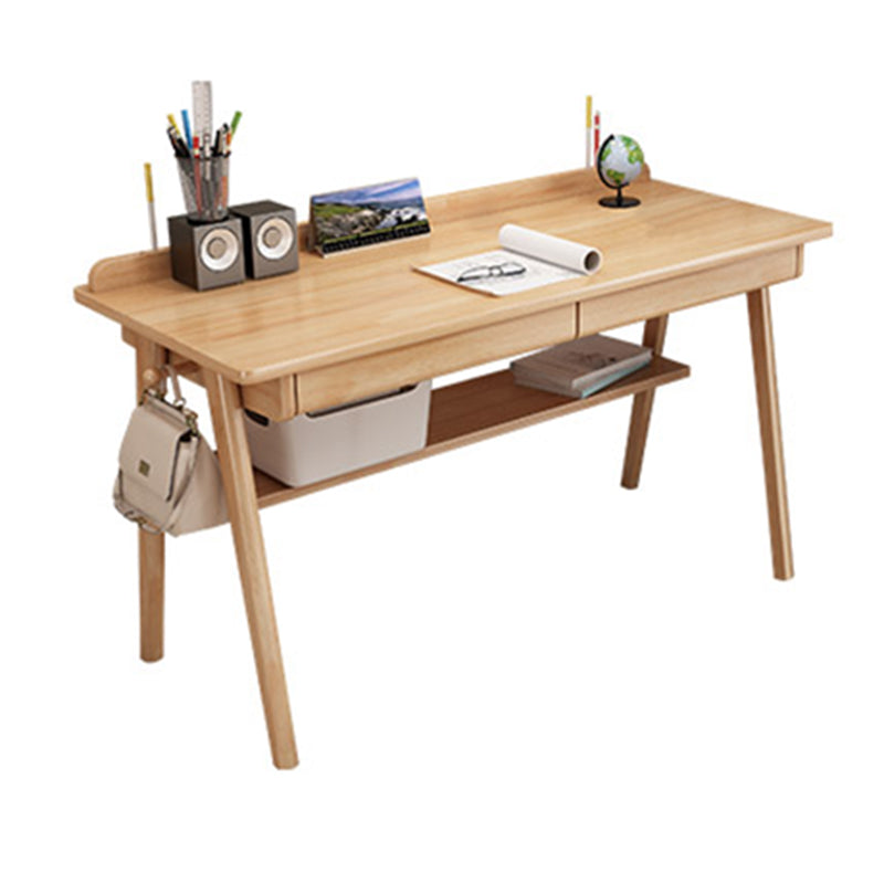 Rectangular Shaped Home Working Table Wood Writing Desk in Brown/Natural