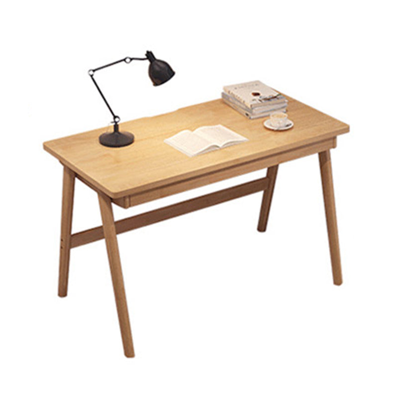 Rectangular Shaped Home Working Table Wood Writing Desk in Brown/Natural