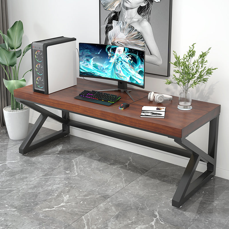 Contemporary Solid Wood Gaming Desk 29.53" Tall Rectangular Computer Desk