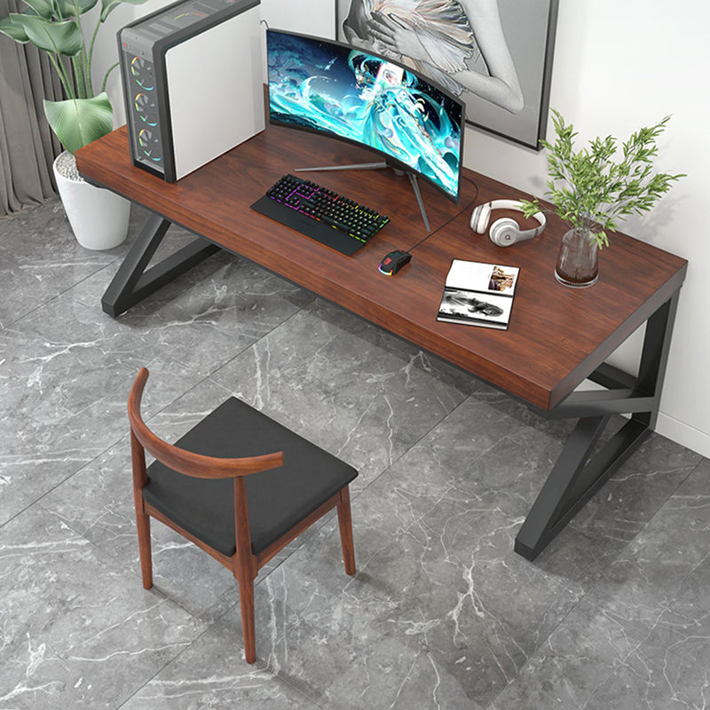 Contemporary Solid Wood Gaming Desk 29.53" Tall Rectangular Computer Desk