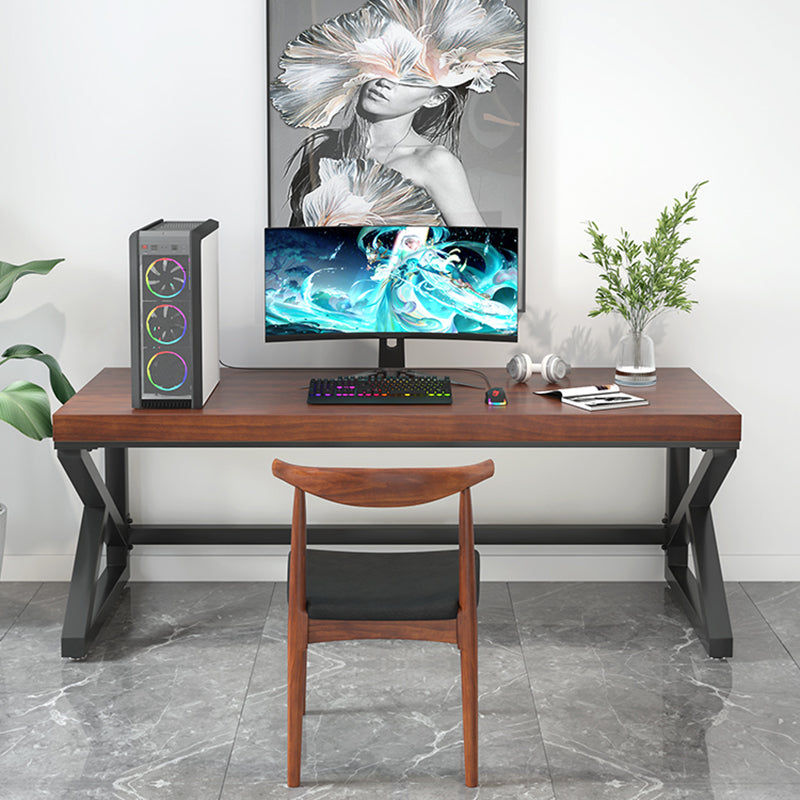 Contemporary Solid Wood Gaming Desk 29.53" Tall Rectangular Computer Desk