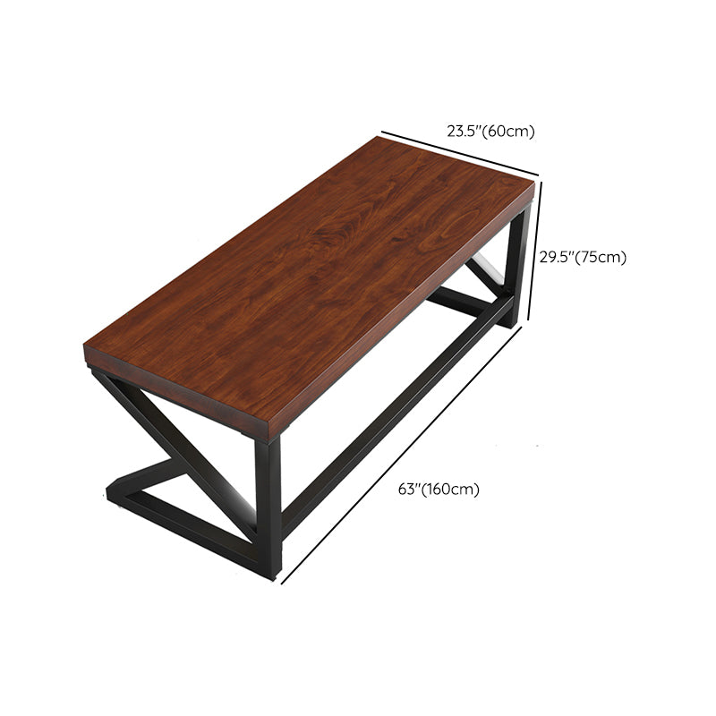 Contemporary Solid Wood Gaming Desk 29.53" Tall Rectangular Computer Desk