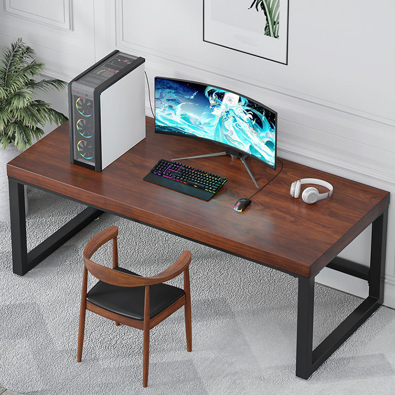 Contemporary Solid Wood Gaming Desk 29.53-inch Tall Rectangular Computer Desk