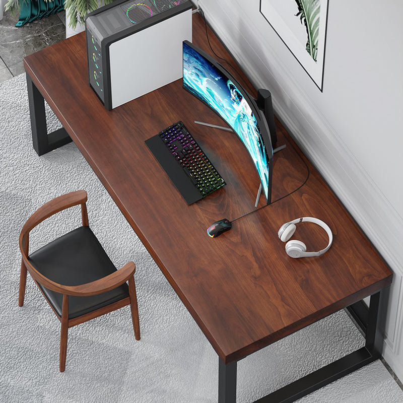 Contemporary Solid Wood Gaming Desk 29.53-inch Tall Rectangular Computer Desk