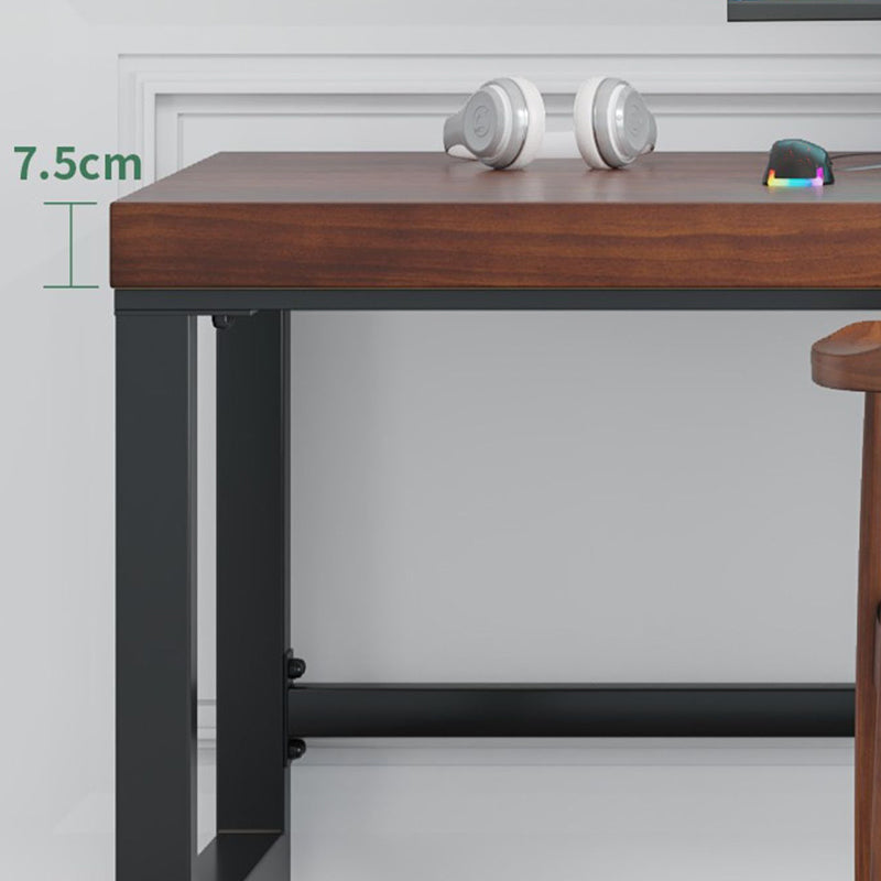 Contemporary Solid Wood Gaming Desk 29.53-inch Tall Rectangular Computer Desk