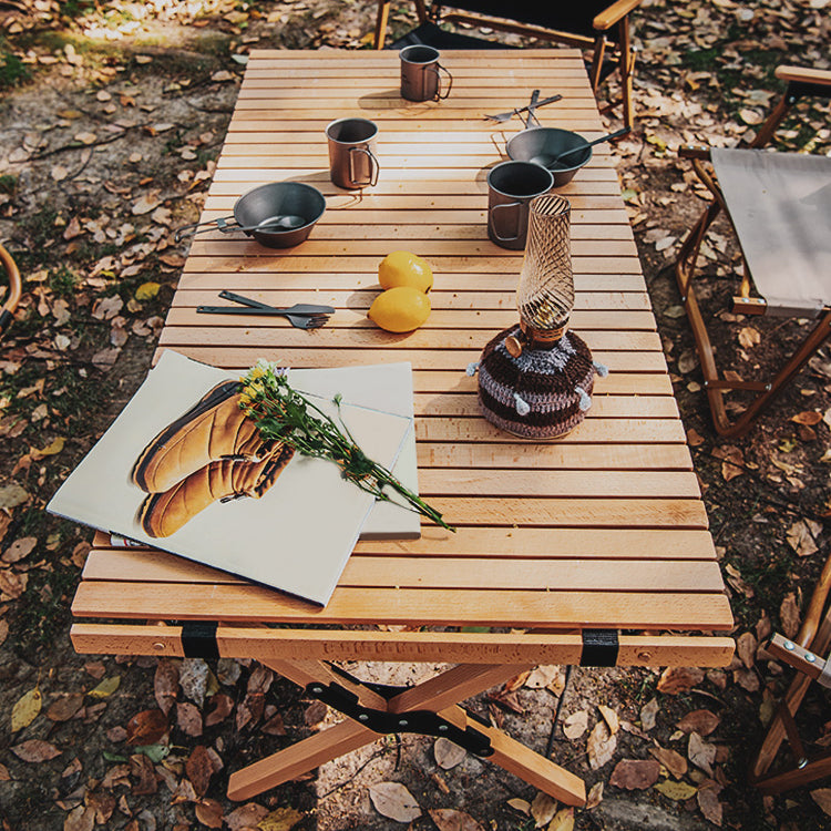 Solid Wood Removable Camping Table Modern Rectangle Camping Table