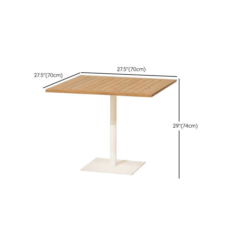 Solid Wood Patio Table Contemporary Patio Table with Metal Base