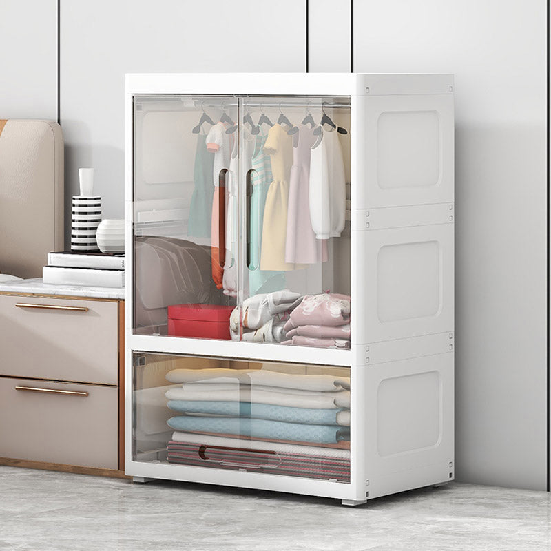 Modern Style Plastic Kids Closet Door Included Bedroom Armoire