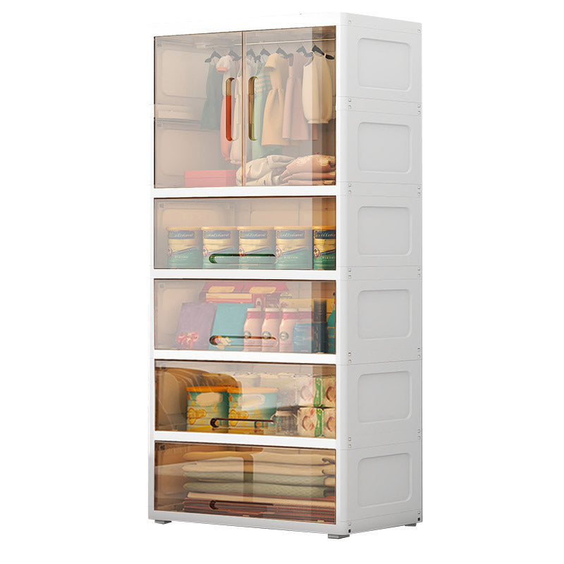 Modern Style Plastic Kids Closet Door Included Bedroom Armoire