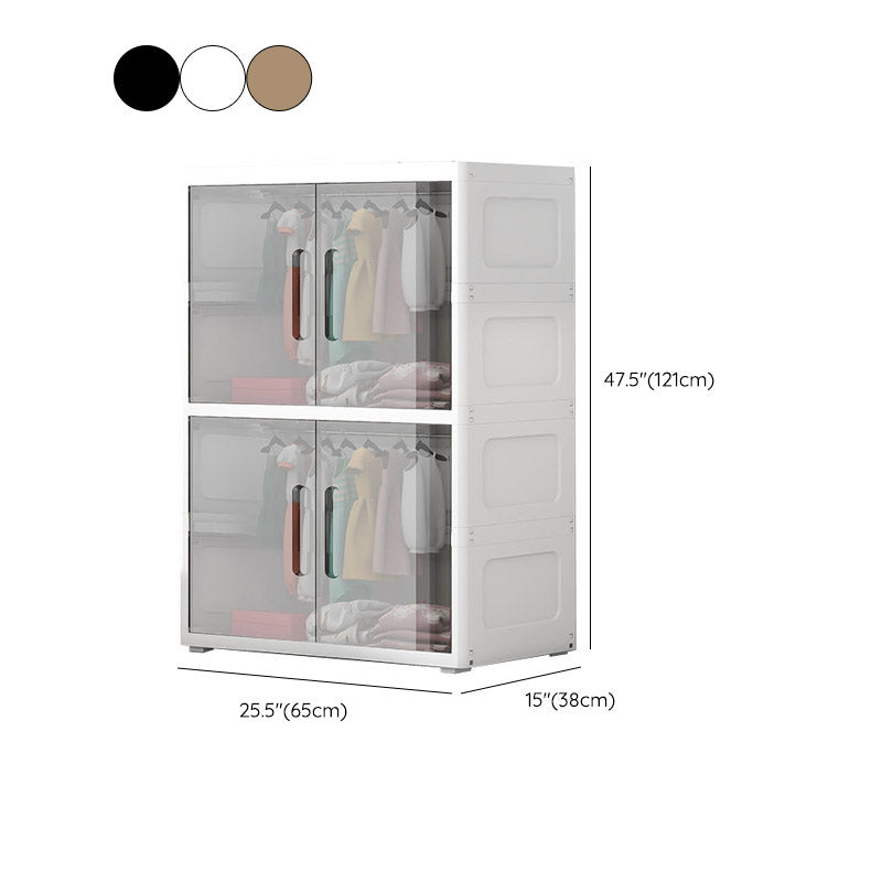 Modern Style Plastic Kids Closet Door Included Bedroom Armoire