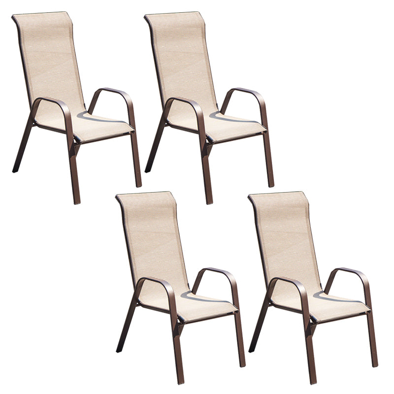 Metal Armed Chairs Stacking Dining Armchair UV Protective Chair