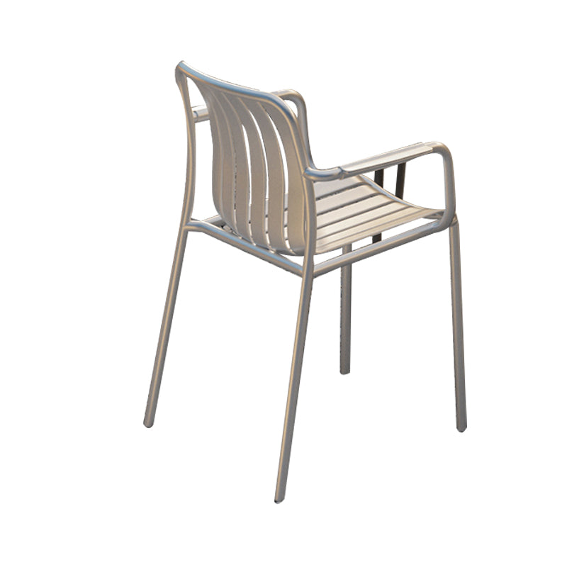 Contemporary Metal Dining Armchair with Arm Patio Dining Chair