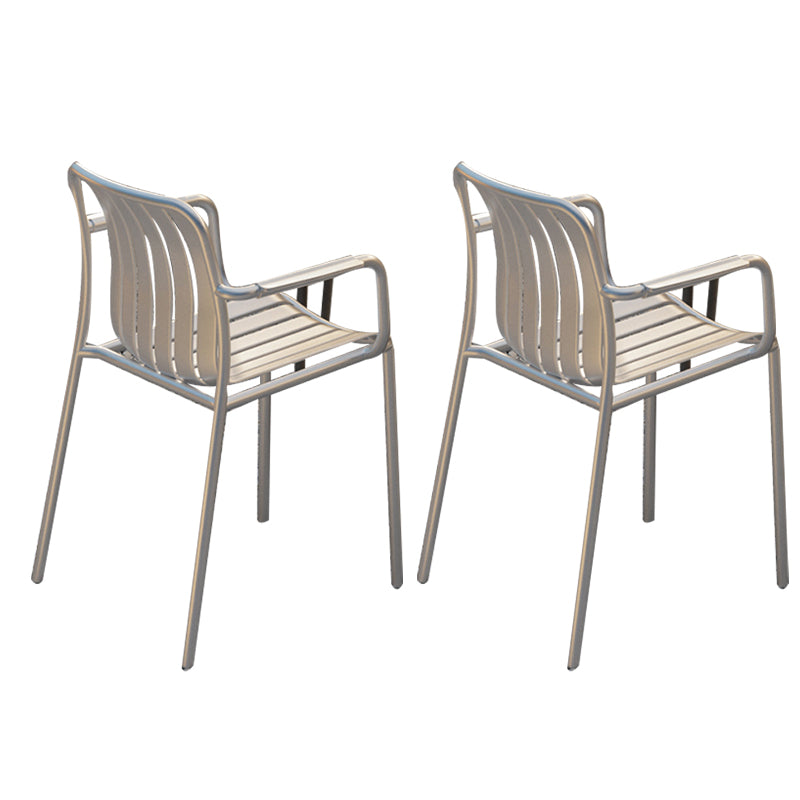 Contemporary Metal Dining Armchair with Arm Patio Dining Chair