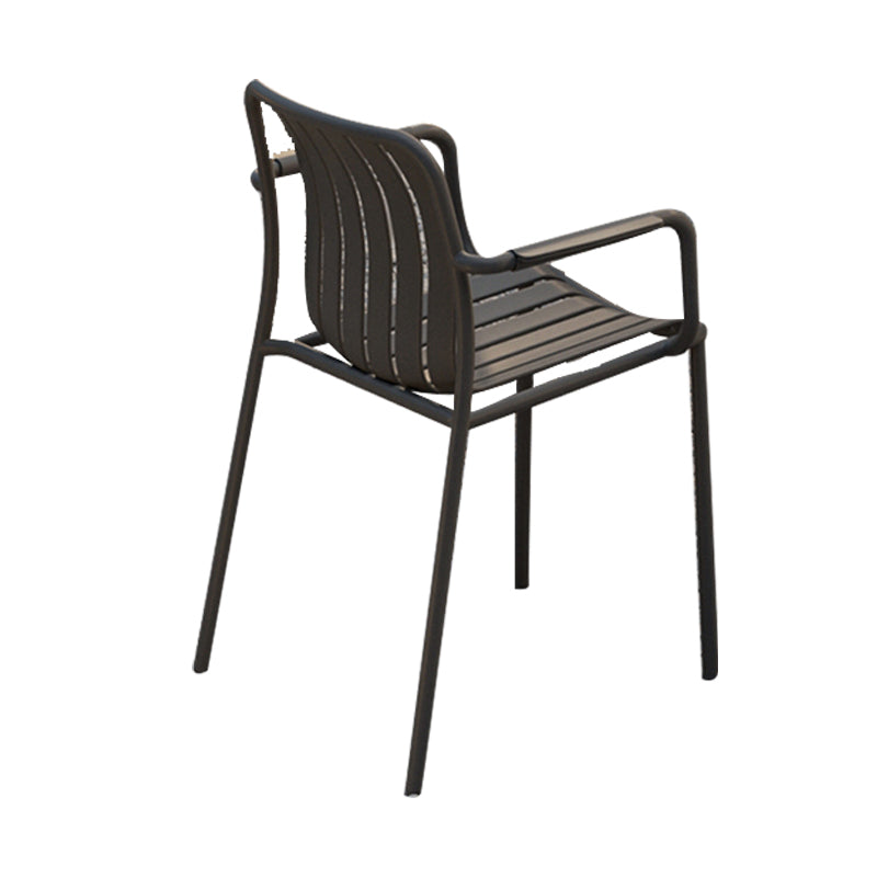 Contemporary Metal Dining Armchair with Arm Patio Dining Chair