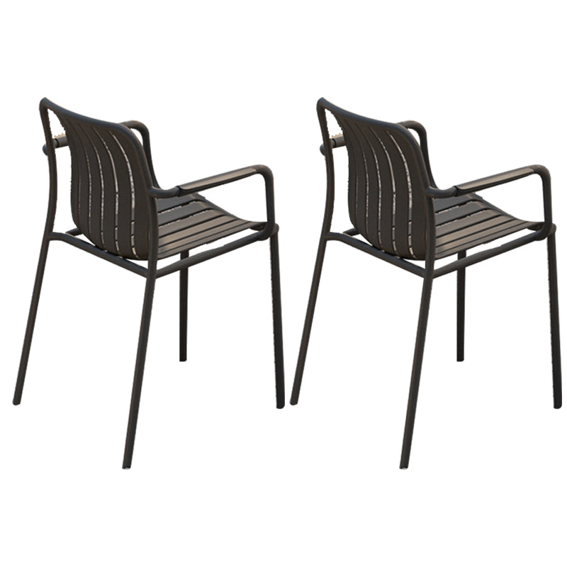 Contemporary Metal Dining Armchair with Arm Patio Dining Chair