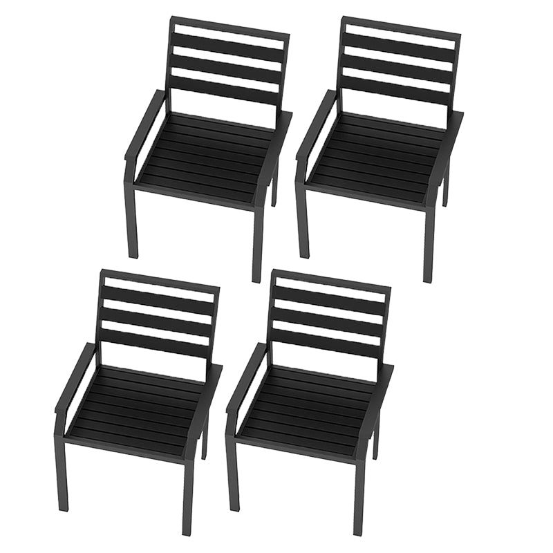 Modern High Backrest Side Chair Metal Dining Side Chair with Arm