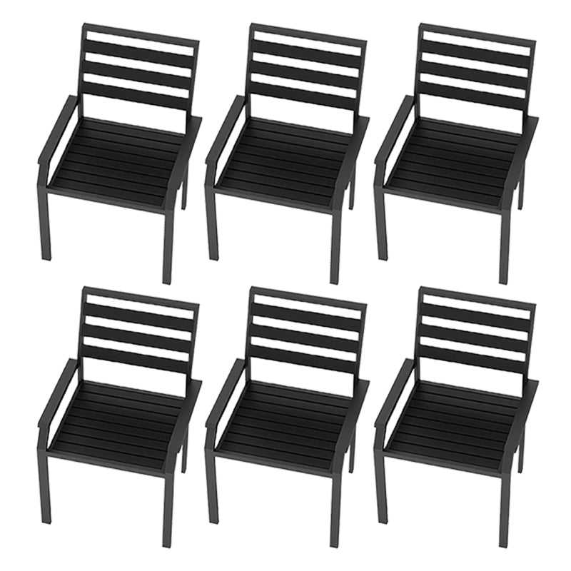 Modern High Backrest Side Chair Metal Dining Side Chair with Arm