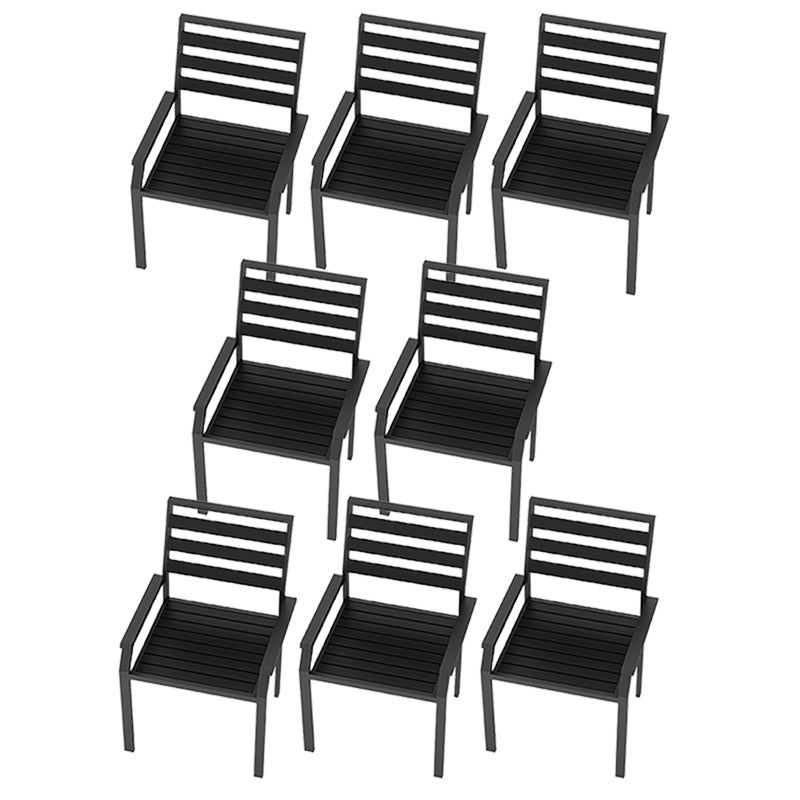 Modern High Backrest Side Chair Metal Dining Side Chair with Arm