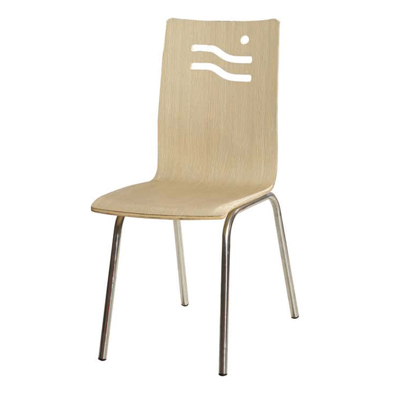 Contemporary Outdoor Chair Wood and Metal Patio Dining Chair