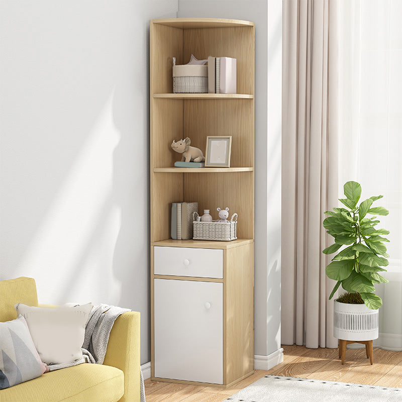 Contemporary Wooden Cabinet with 1 Door and Drawer Corner Cabinet