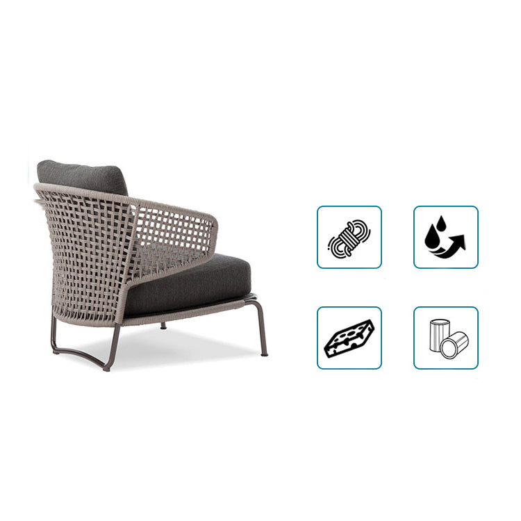 Tropical Outdoor Chair with Removable Water Repellent Finish Cushion