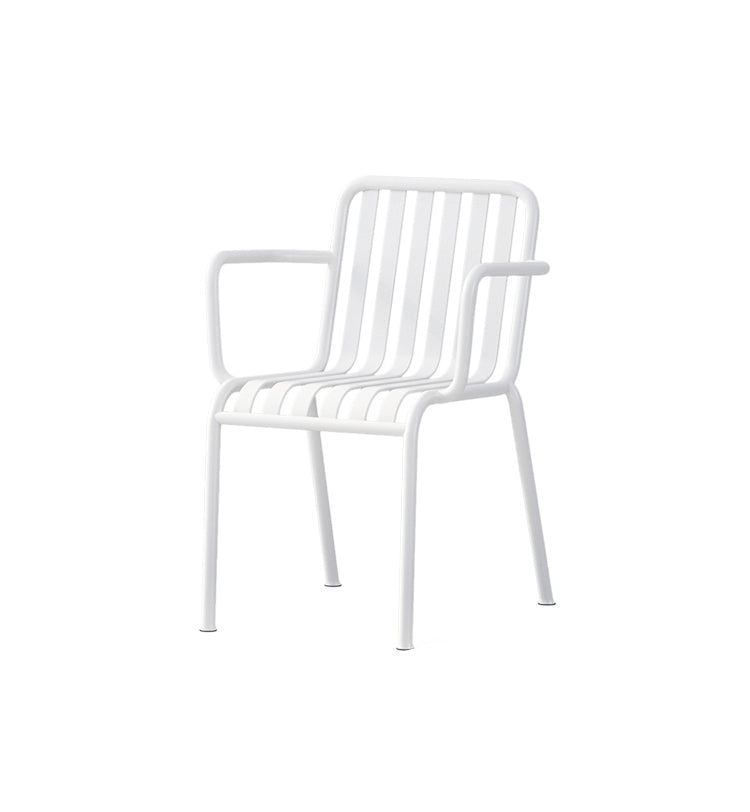 Contemporary Metal Dining Chair with High Back Dining Chair in White