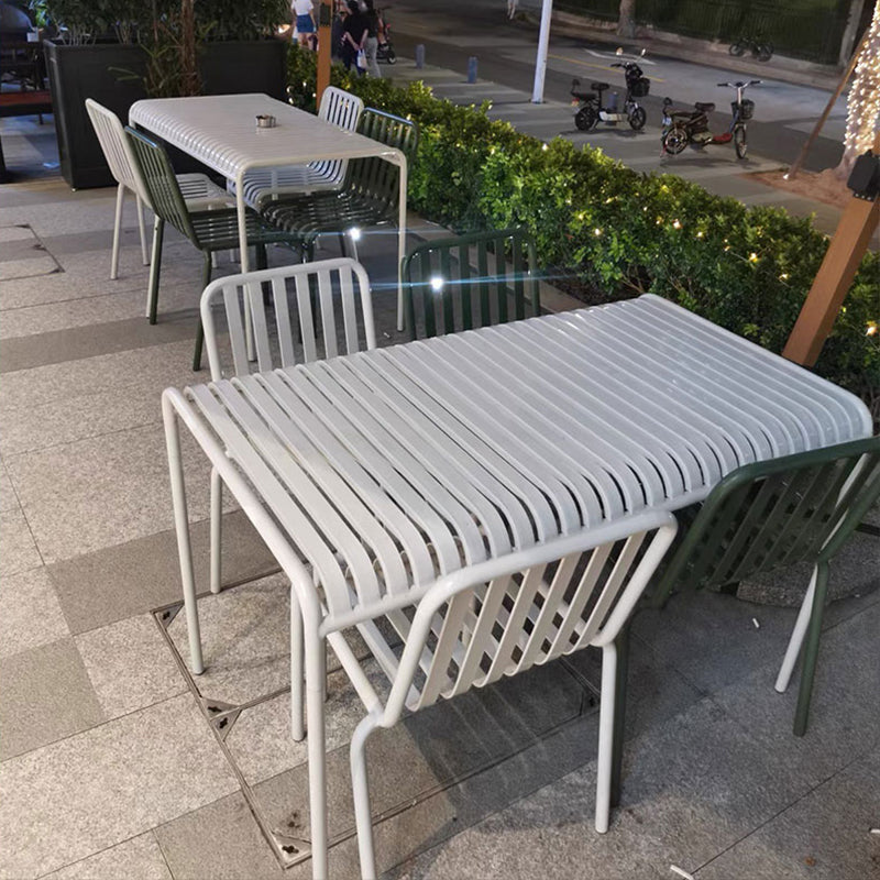 Contemporary Metal Dining Chair with High Back Dining Chair in White