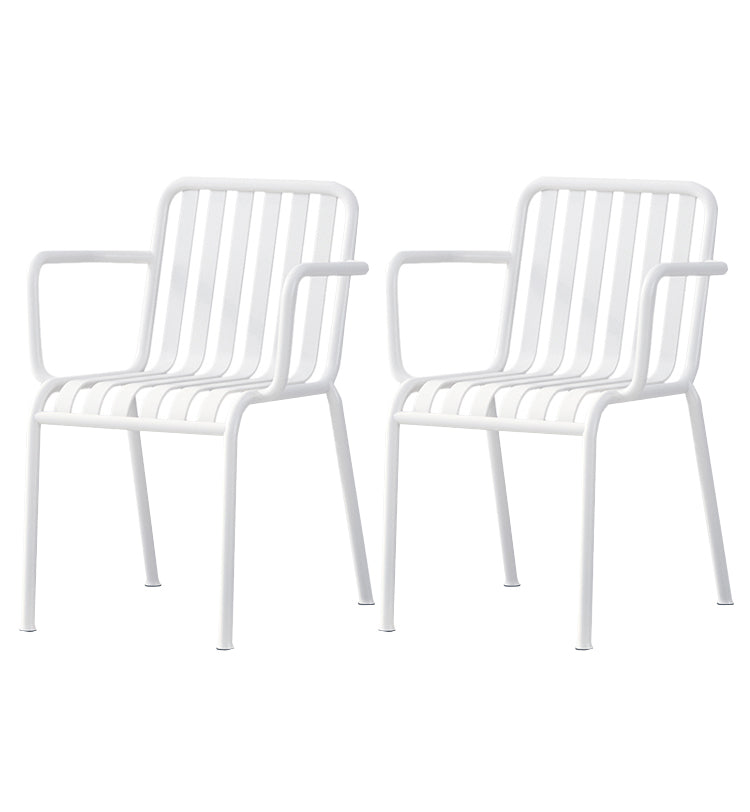 Contemporary Metal Dining Chair with High Back Dining Chair in White