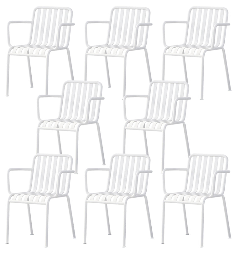 Contemporary Metal Dining Chair with High Back Dining Chair in White