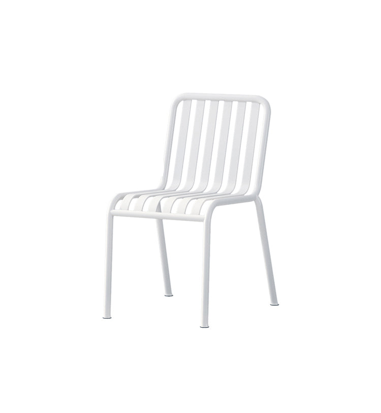 Contemporary Metal Dining Chair with High Back Dining Chair in White