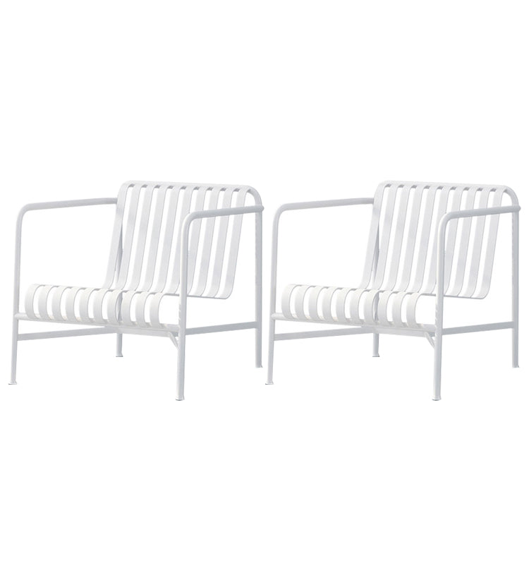 Contemporary Metal Dining Chair with High Back Dining Chair in White