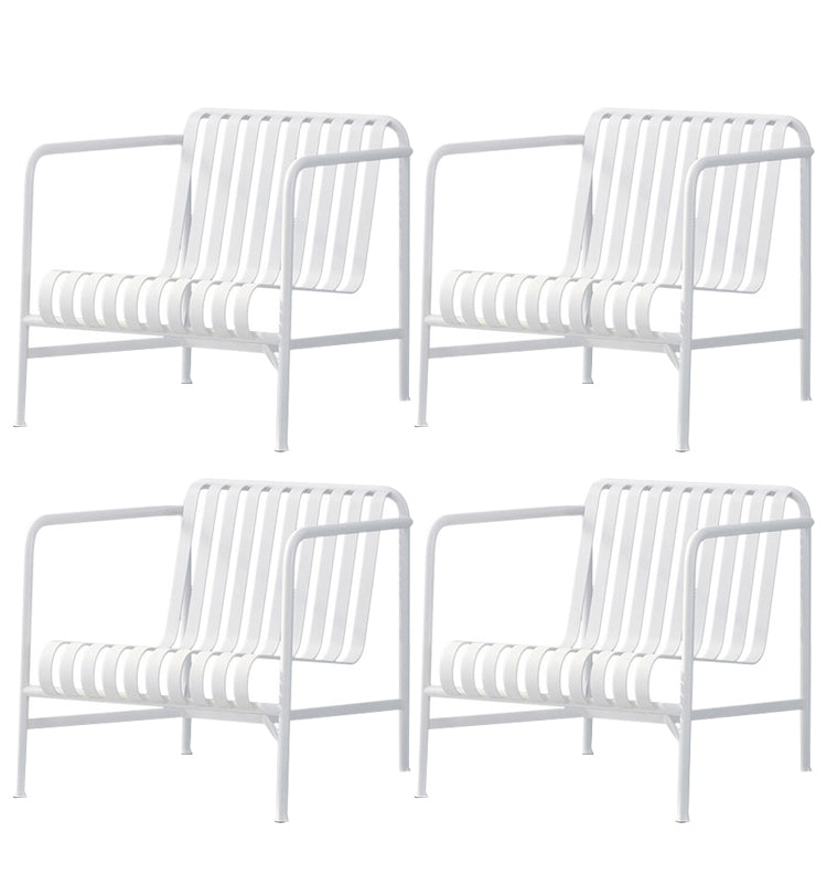 Contemporary Metal Dining Chair with High Back Dining Chair in White