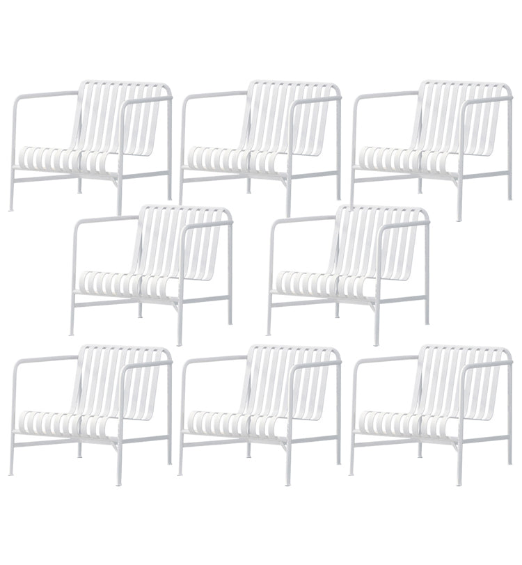 Contemporary Metal Dining Chair with High Back Dining Chair in White