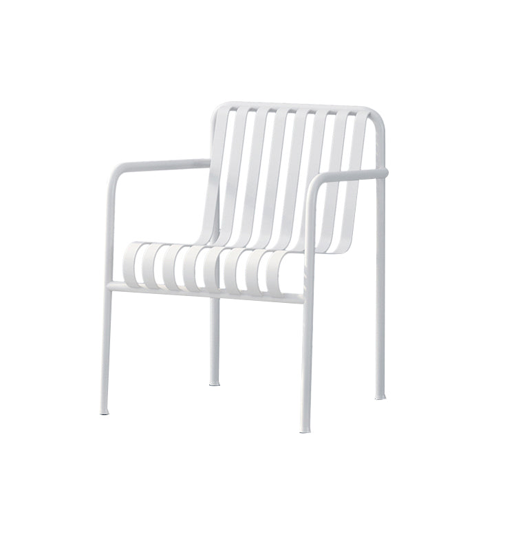 Contemporary Metal Dining Chair with High Back Dining Chair in White