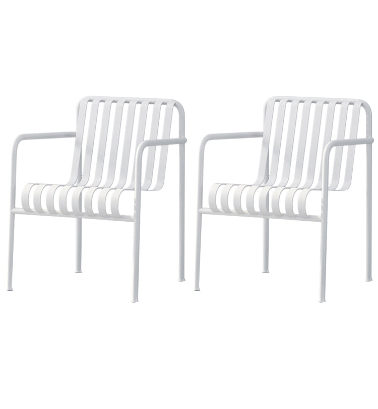 Contemporary Metal Dining Chair with High Back Dining Chair in White