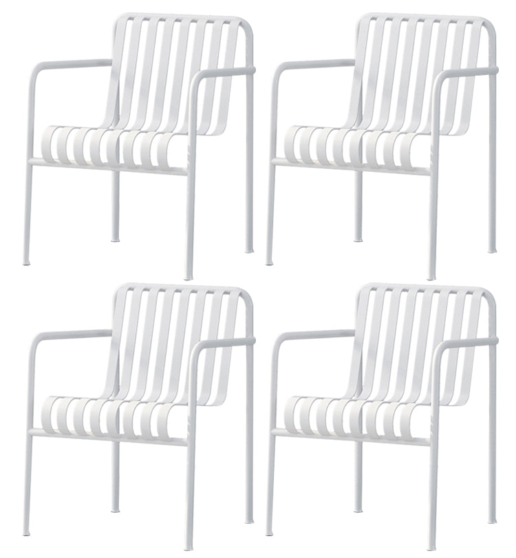 Contemporary Metal Dining Chair with High Back Dining Chair in White