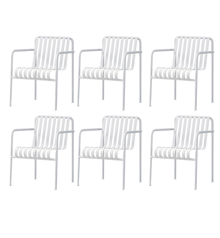 Contemporary Metal Dining Chair with High Back Dining Chair in White