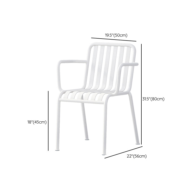 Contemporary Metal Dining Chair with High Back Dining Chair in White