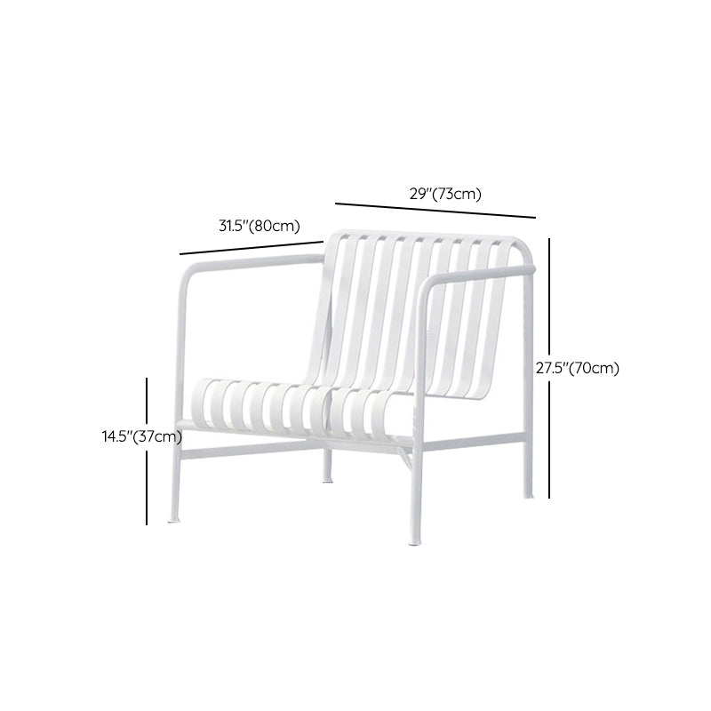 Contemporary Metal Dining Chair with High Back Dining Chair in White