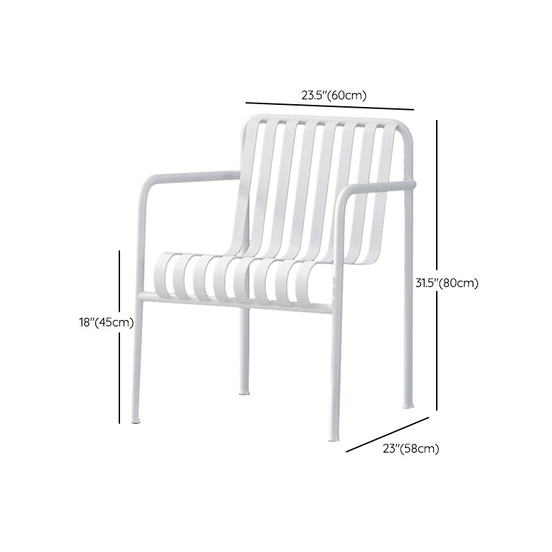 Contemporary Metal Dining Chair with High Back Dining Chair in White