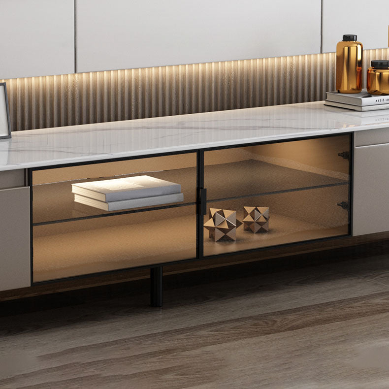 Stone TV Media Console Contemporary Media Console with 2 Drawers