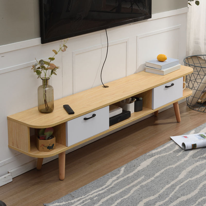 Wooden TV Stand Console Scandinavian Media Console TV Stand for Living Room