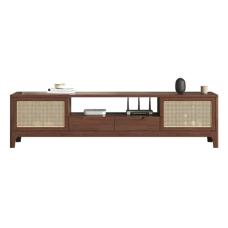 Solid Wood TV Media Console Contemporary TV Console with Drawers