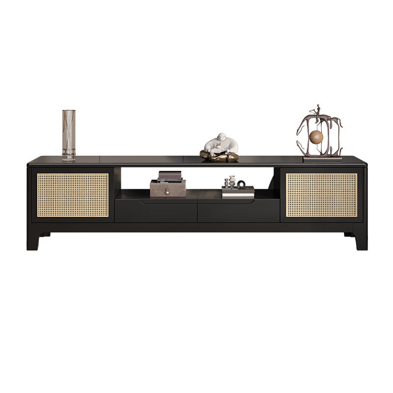 Solid Wood TV Media Console Contemporary TV Console with Drawers