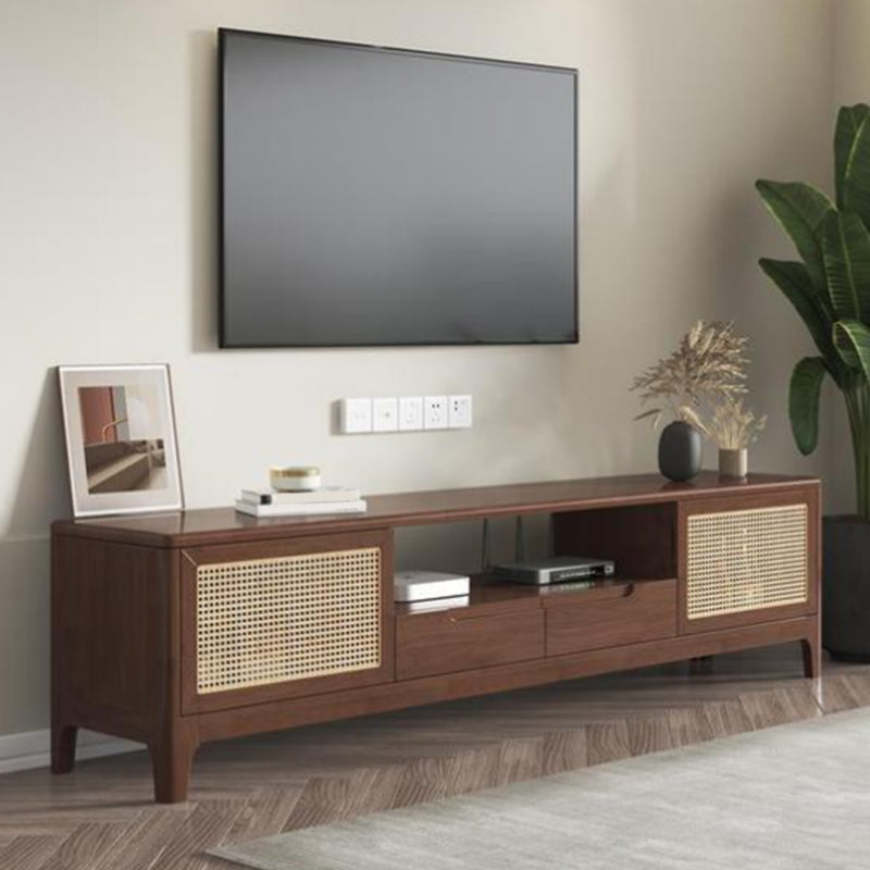 Solid Wood TV Media Console Contemporary TV Console with Drawers